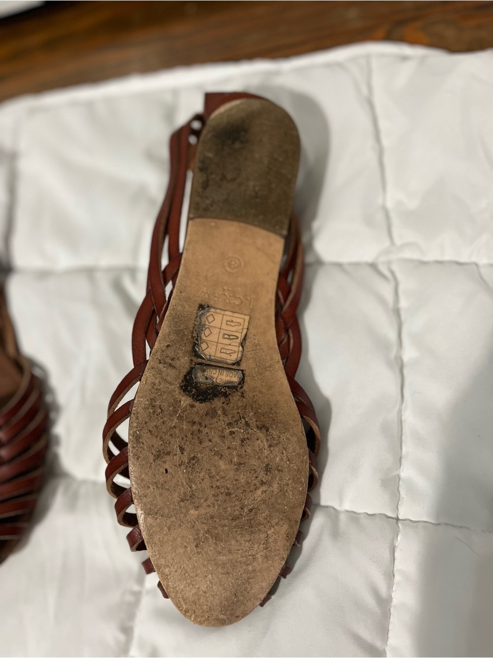J. Crew Brown Woven faux Leather Slingback Sandals, women’s size 8 - Picture 4 of 6